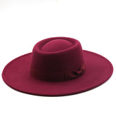 Multicolor Autumn/Winter Wool Big Brim Jazz Hat